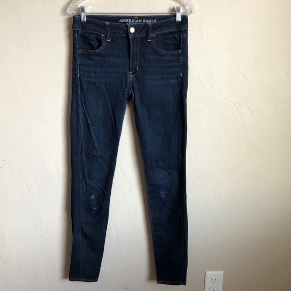 American Eagle Dark Wash Super‎ Stretch Jeggings - Picture 3 of 11